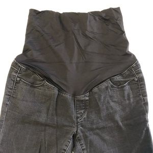 LOFT maternity jeans, full panel, black wash, size 8